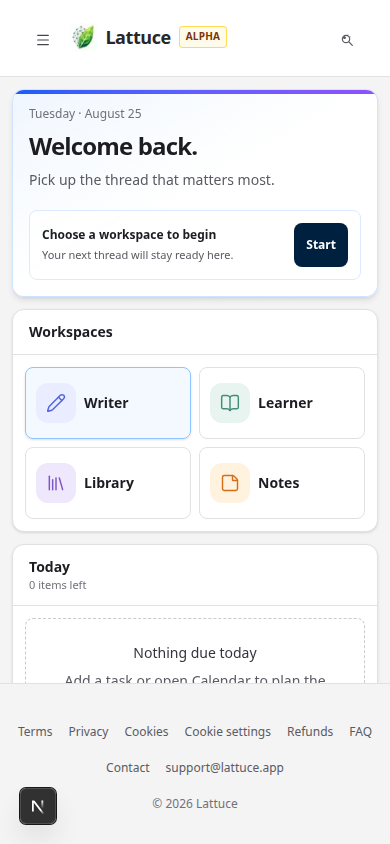 Try hub on a phone-sized screen