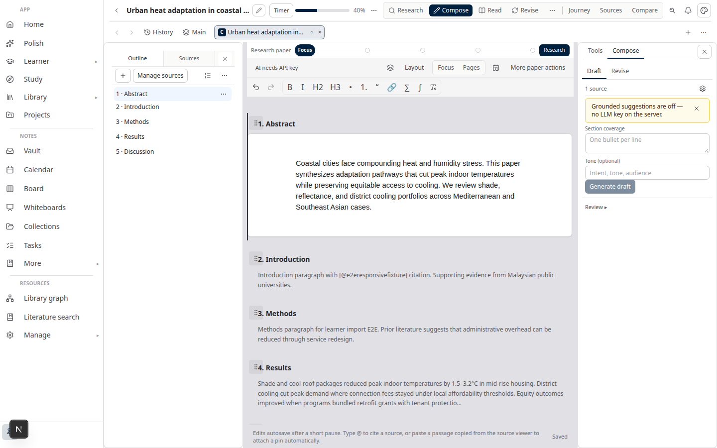 Lattuce Writer — from sources to cited draft